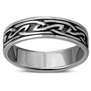 Solid Silver Mens Celtic Band Ring, rp606